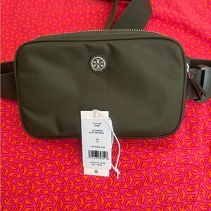 Tory Burch Green Belt Bag with Adjustable Strap